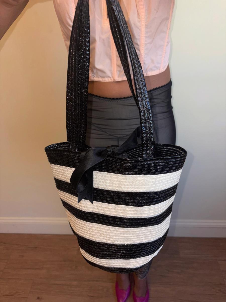 80s Chantal Thomass Suite Straw Striped Bag  product image