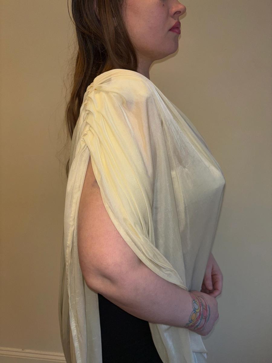 80s Norma Kamali Draped One Shoulder Dress product image