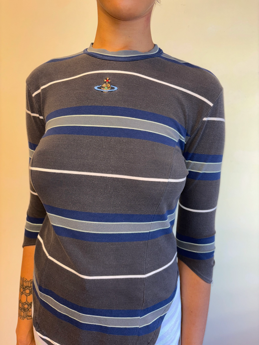 90s Striped Orb Quarter Length Sleeve Shirt product image