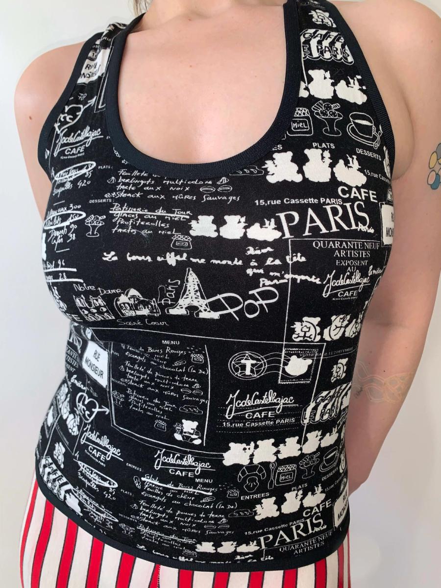 Castelbajac Sport Paris Cafe Print Top