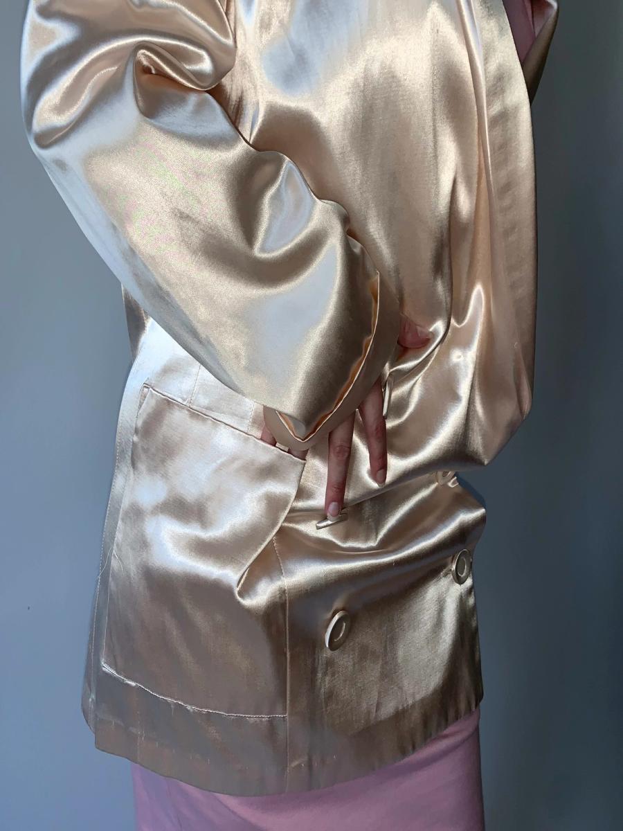 1980s Norma Kamali Slouchy Satin Blazer  product image