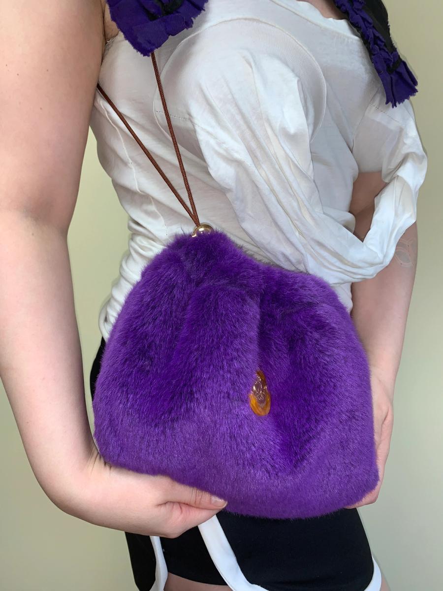 Theatre Products Faux Fur Purple Boar Purse product image