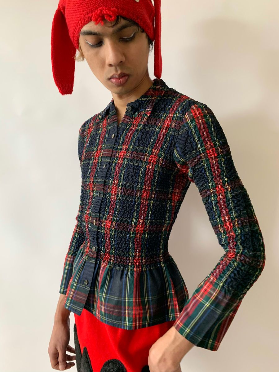 Yoshiki Hishinuma Plaid Pleated Top product image