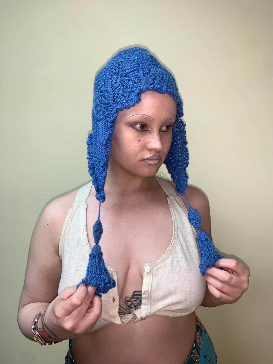 A/W 1994 Vivienne Westwood Hand-knit Cerulean Hat with Tassels product image