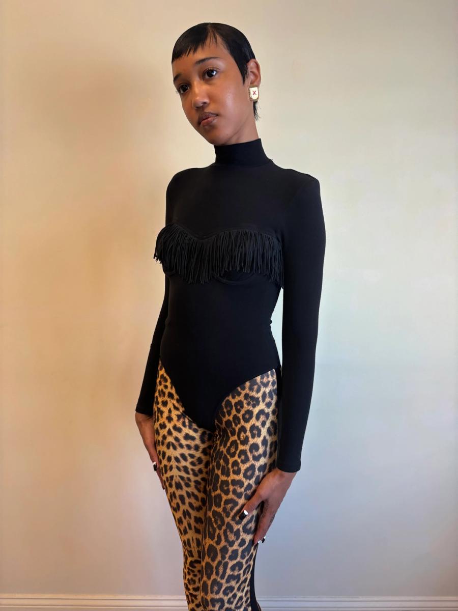 Chantal Thomass A/W 1993 Black Fringe Bodysuit product image