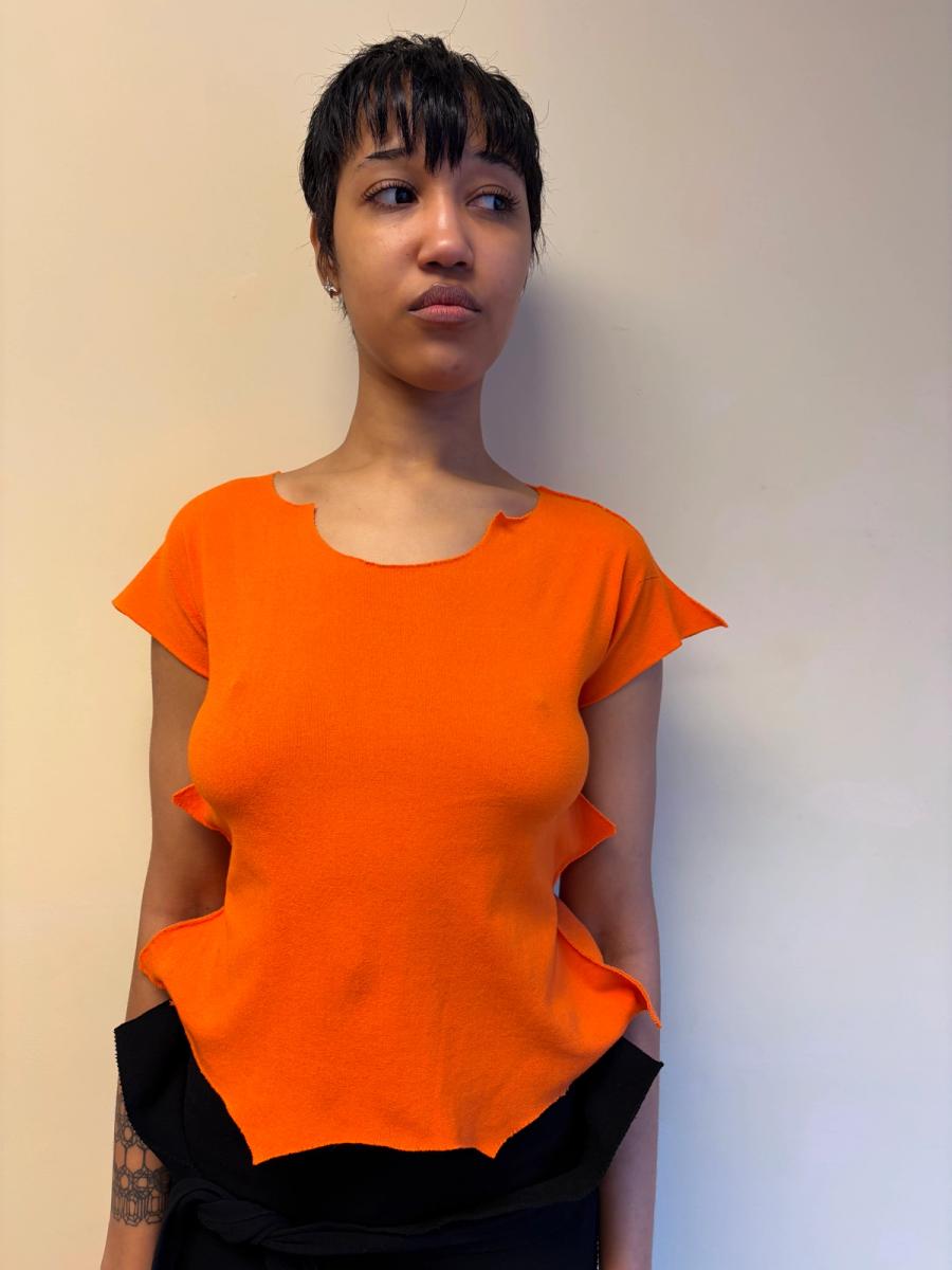 Issey Miyake APOC Jagged Hem Orange Top product image