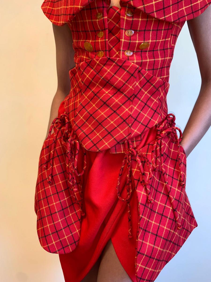 1996 Vivienne Westwood 'Vive la Cocotte' Tartan Waist Corset product image