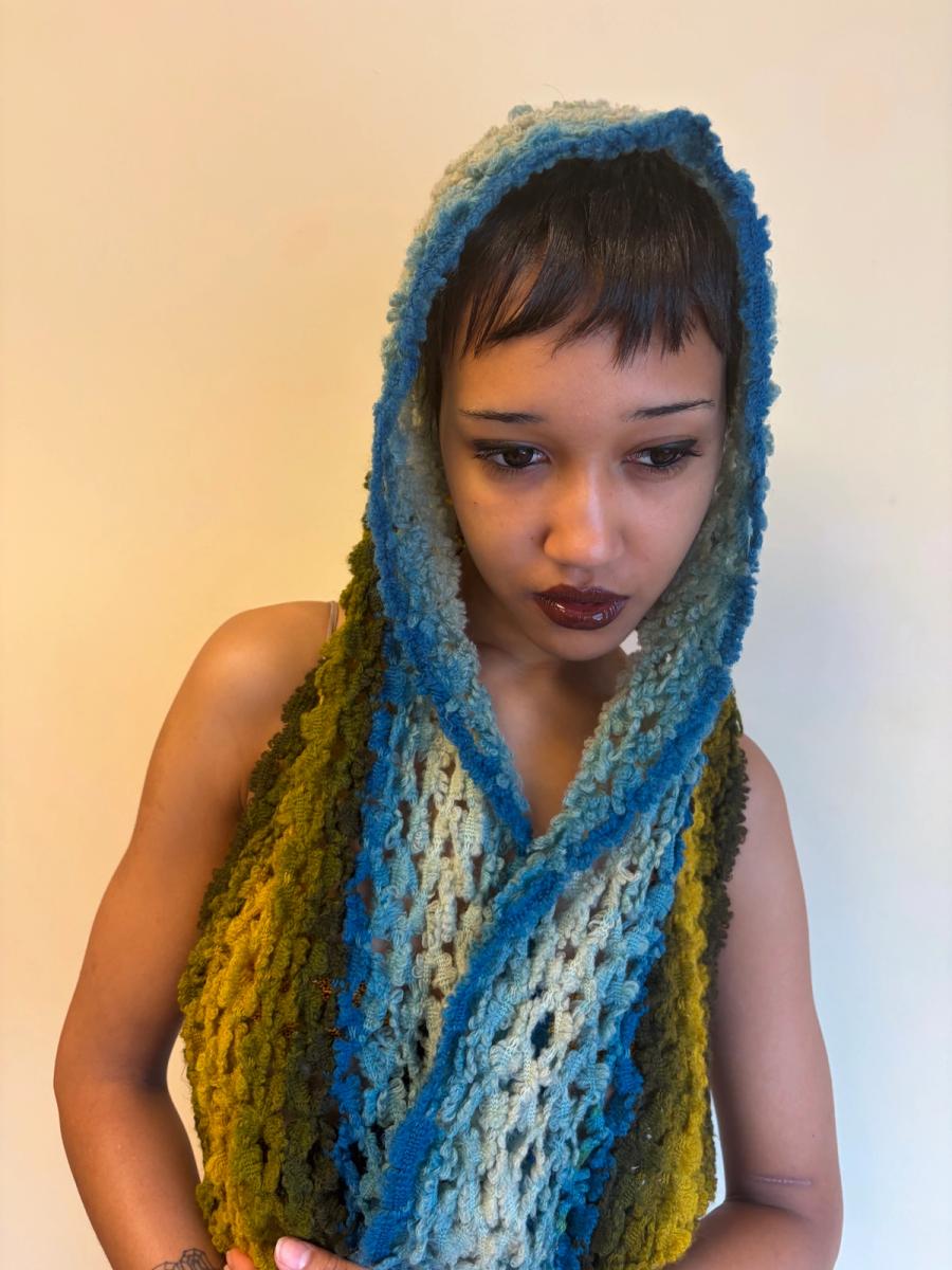 Victorian Blue Green Ombré Knit Scarf  product image