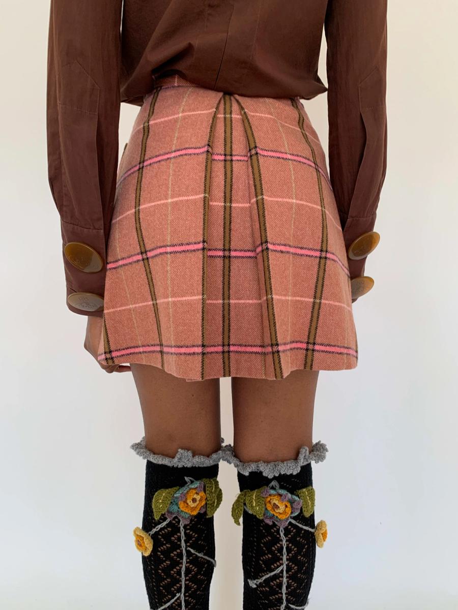 90s Vivienne Westwood Pink Tartan Mini Skirt product image