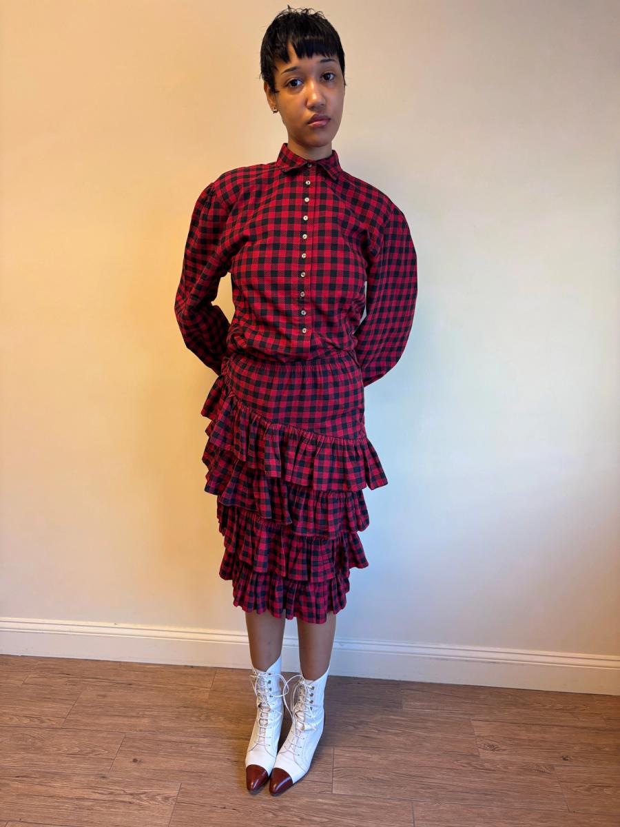 80s Norma Kamali Red Plain Set product image