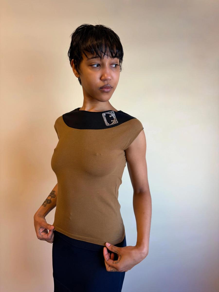 Vintage Chantal Thomass Shirt with Embroidered Buckle product image