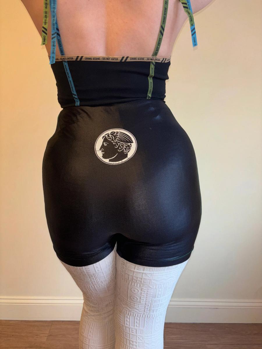 80s Italian Shorts with Greco-Roman Motif 