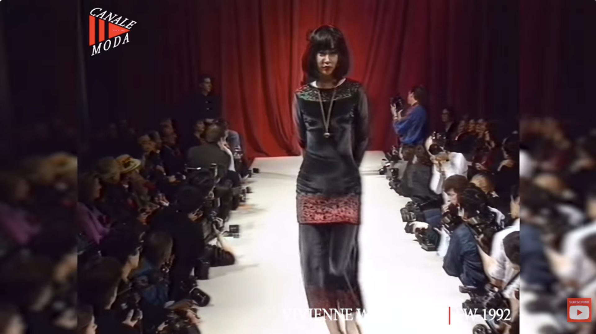1992 "Always on Camera" Vivienne Westwood Gold Foil Velvet Dress product image