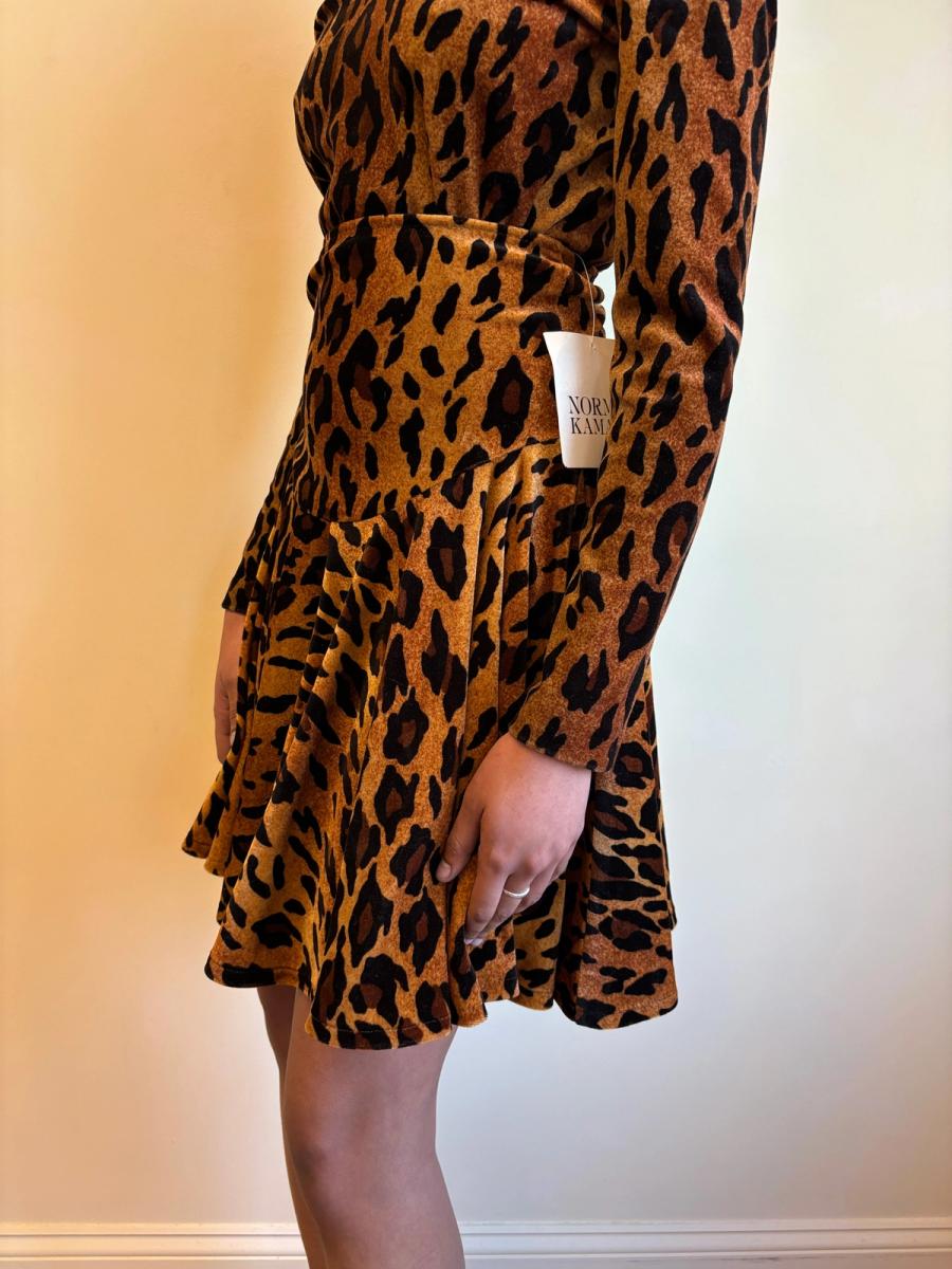 80s Norma Kamali Velvet Cheetah Print Set product image