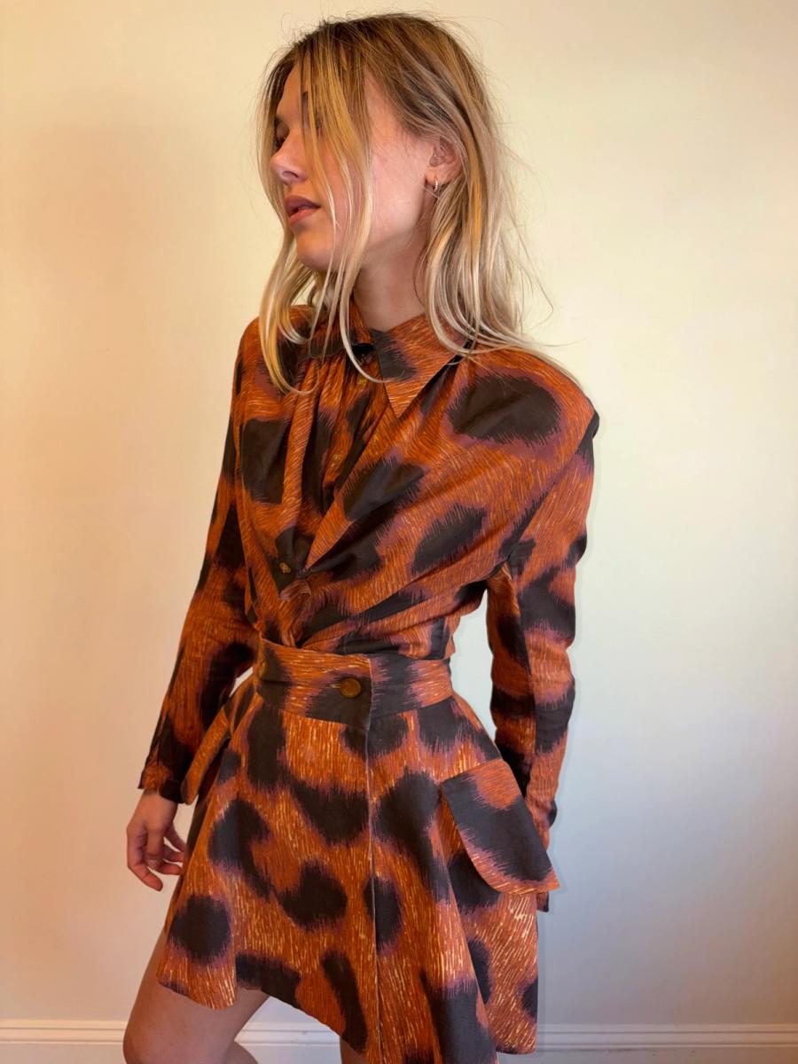 1994 Vivienne Westwood Café Society Voile Leopard Button Up  product image