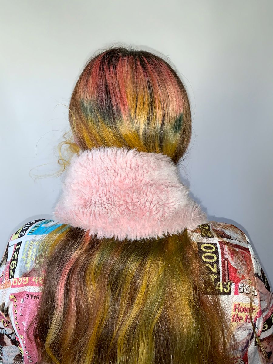 MILK Faux Fur Pink Animal Scarf product image