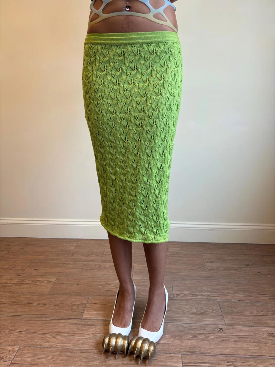 90s Beauty: Beast Knit Leaf Wrap Skirt product image