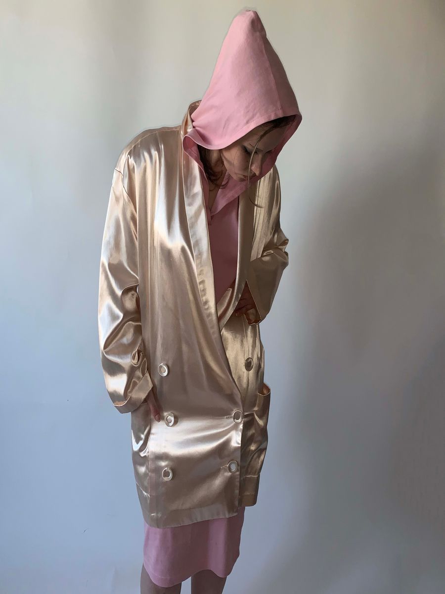 1980s Norma Kamali Slouchy Satin Blazer  product image