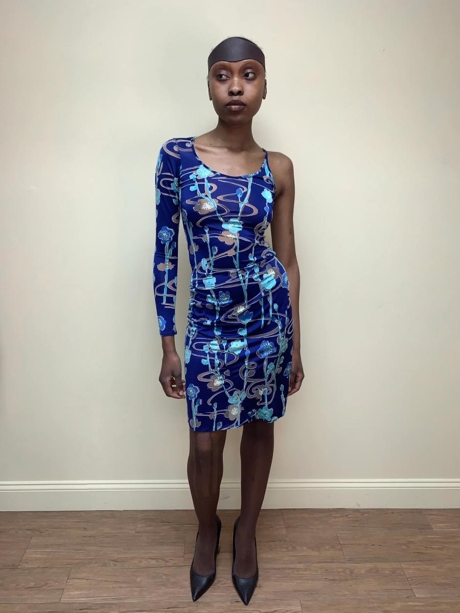 90s Jean Colonna Asymmetrical Burnout Dress product image