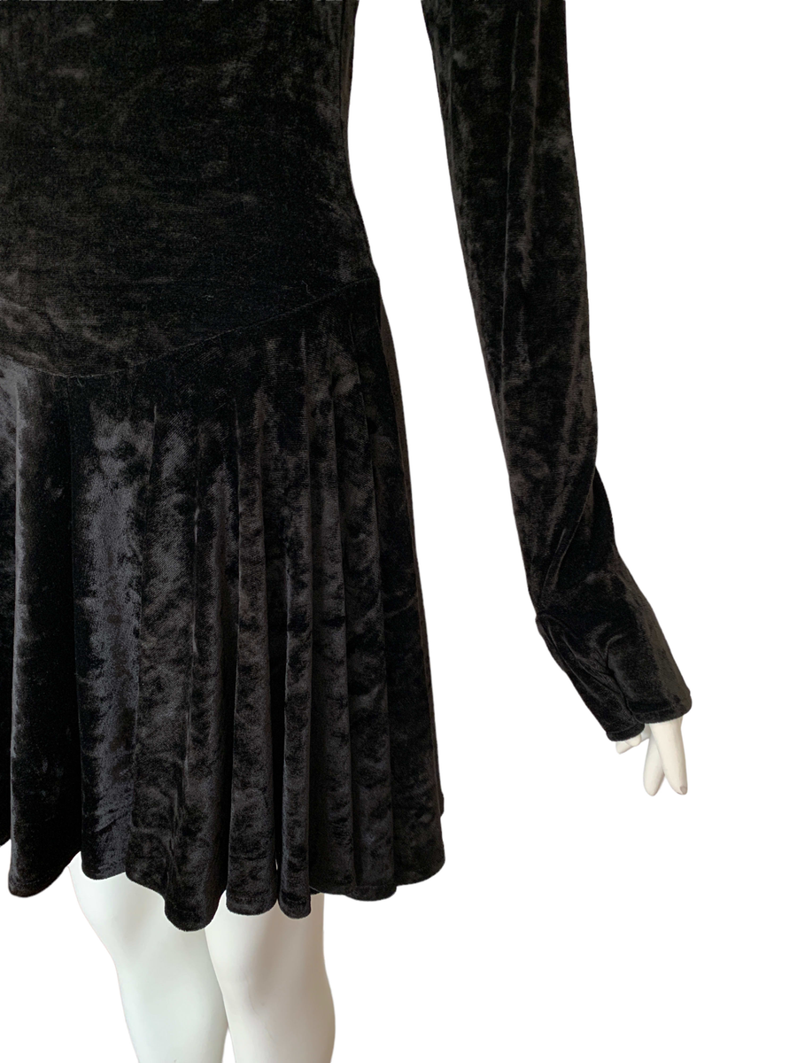 90s Norma Kamali Gloved Velvet Dress product image
