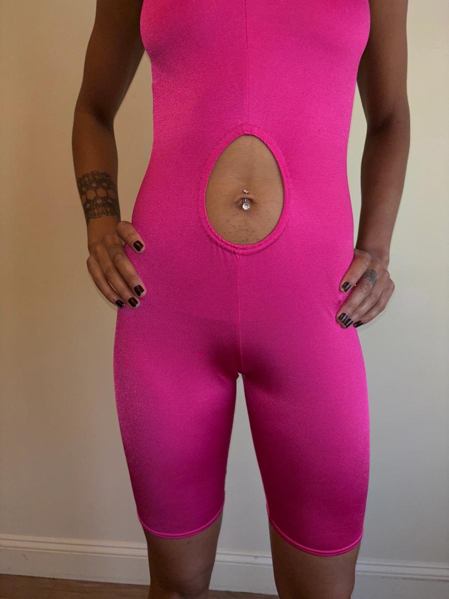 Vintage Chantal Thomass Cutout Hot Pink Jumpsuit product image