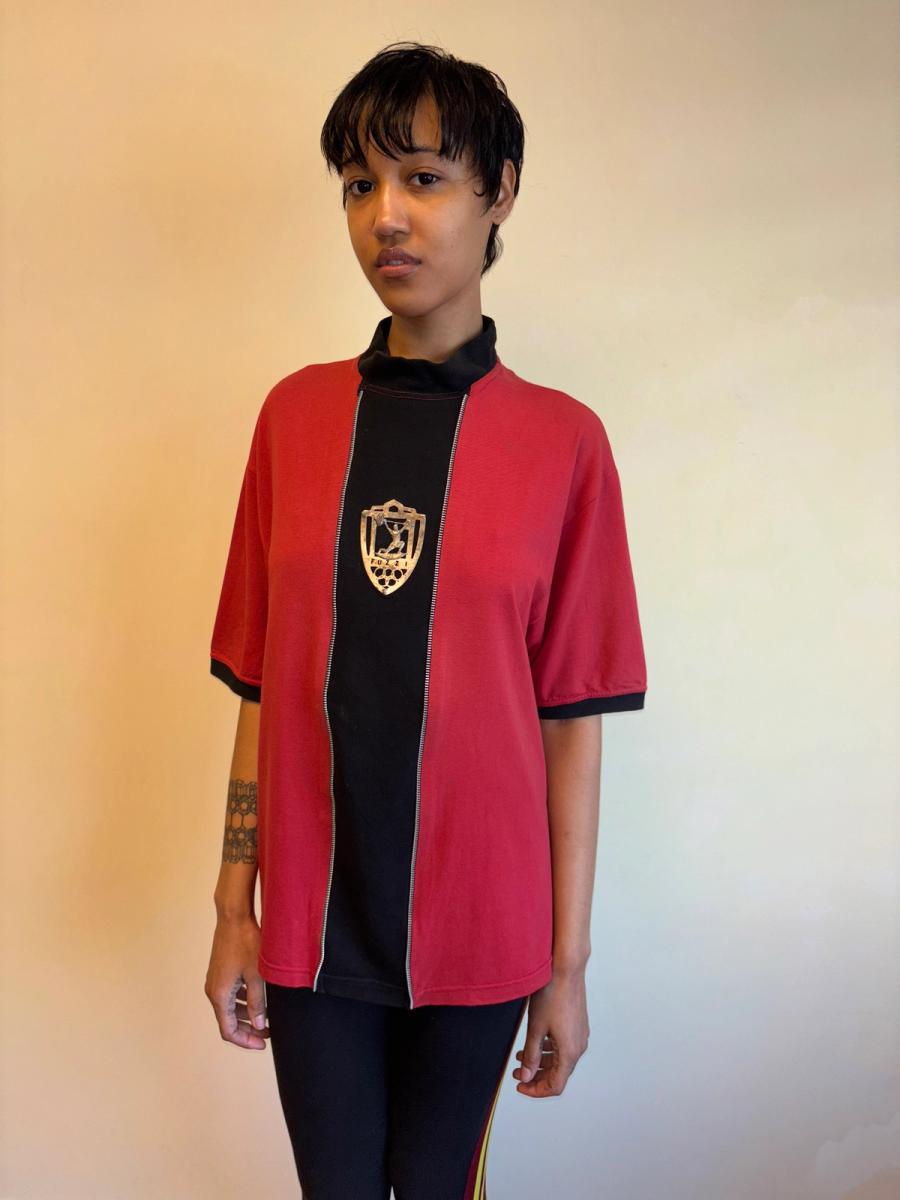 80s Gaultier by Fuzzi Metal Weightlifting Plaque Top  product image