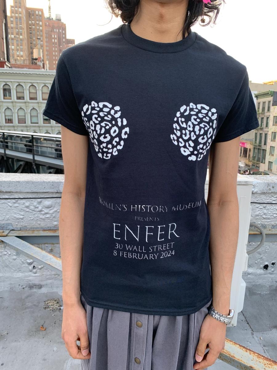 "Enfer" Anatomical Leopard and Text T-shirt - Small product image