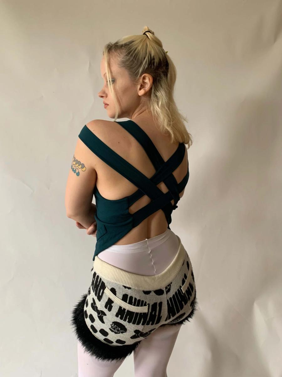 1990s Romeo Gigli Criss Cross Stretchy Vest product image