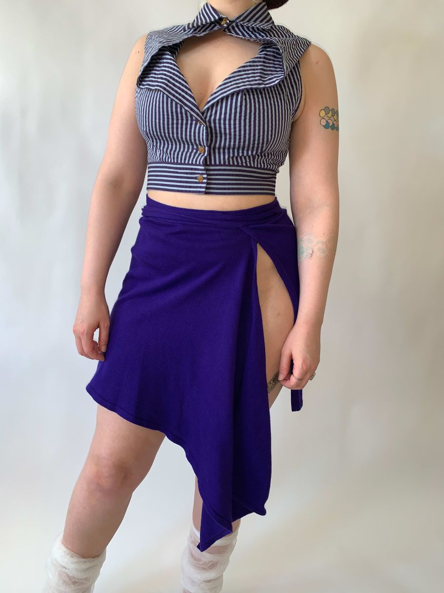 1980s Vivienne Westwood Asymmetrical Knit Wrap Skirt product image