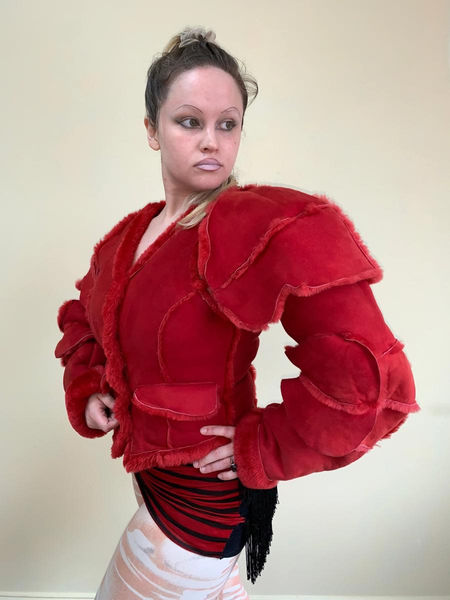 Vivienne Westwood A/W 1988 "Time Machine" Shearling Armour Jacket product image