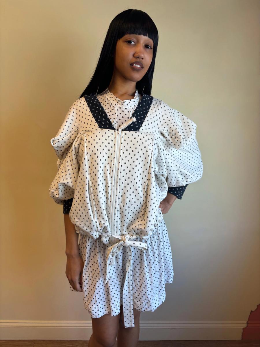 Bernhard Willhelm White Faux Ermine Sweatshirt product image