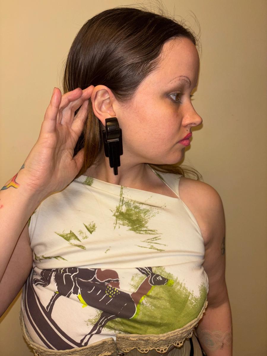 30s or 40s Bakelite Skyscraper Earrings product image