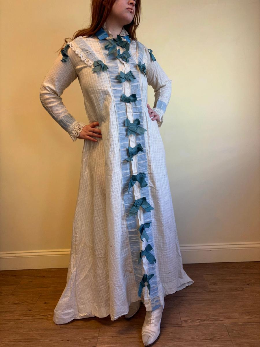 Victorian Dressing Gown with Blue Ribbons product image