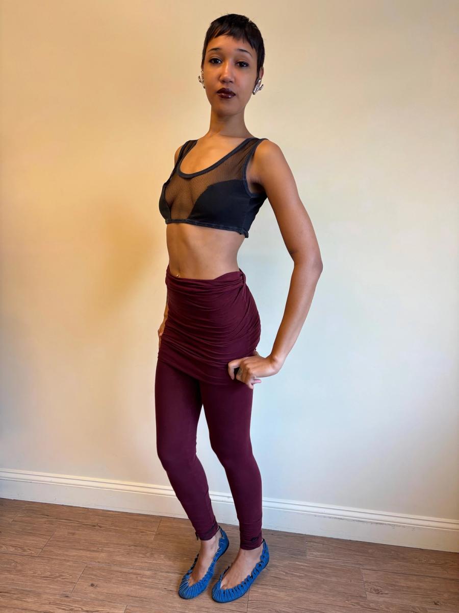 80s Junior Gaultier Mesh Cutout Crop Top product image