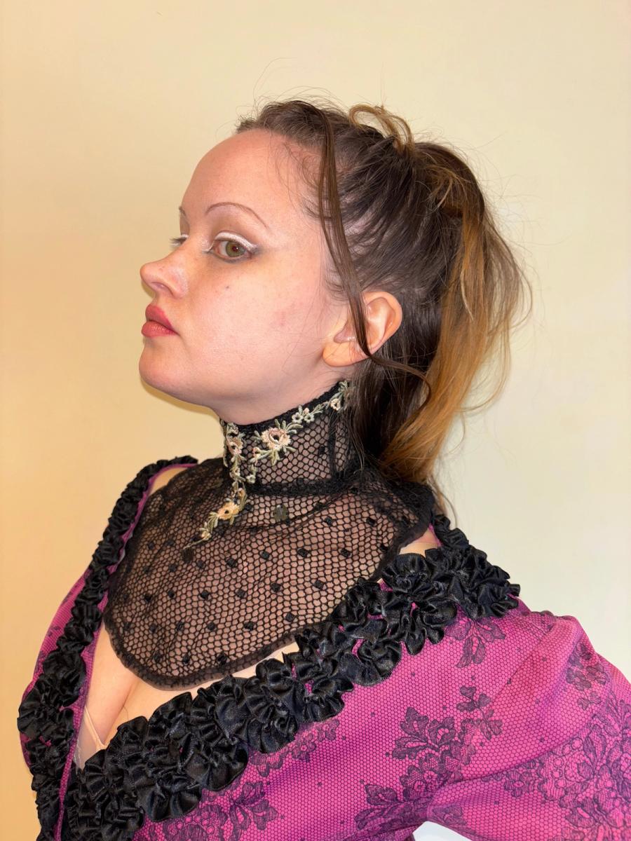 Black Lace Boned Guimpe product image