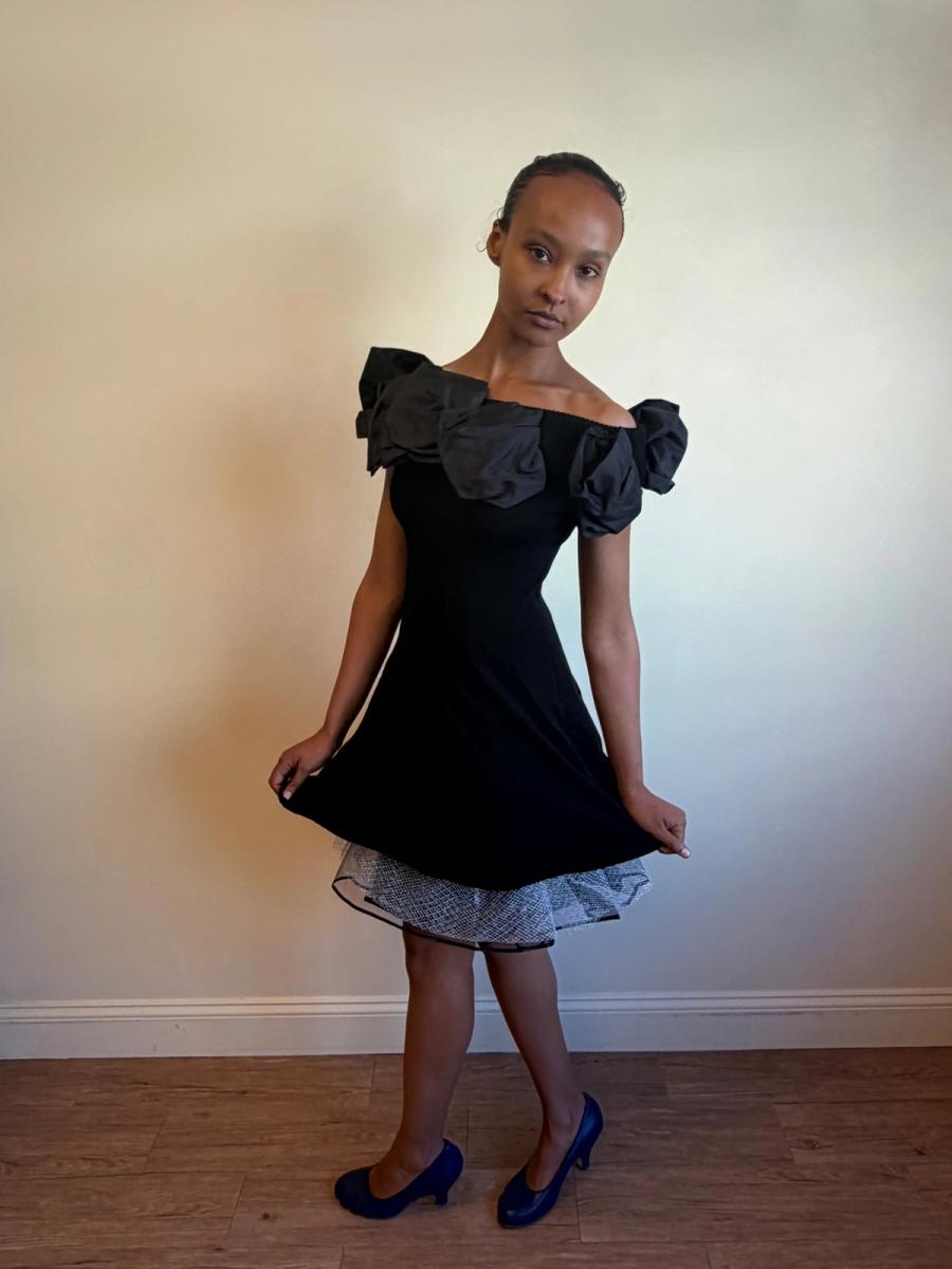 80s Atsuki Onishi Knit Dress with Crinoline and Brooches product image