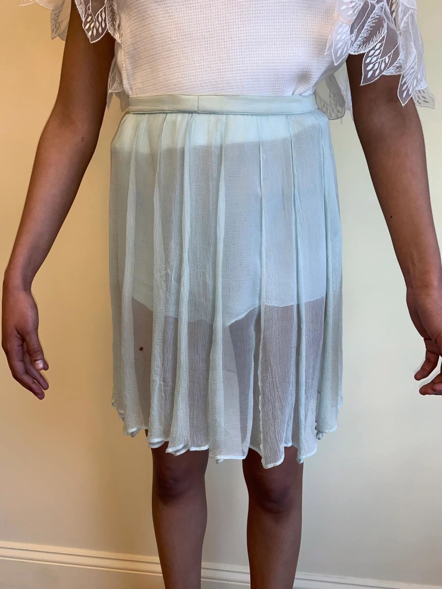 90s Thierry Mugler Silk Skirt with Built-In Pants product image