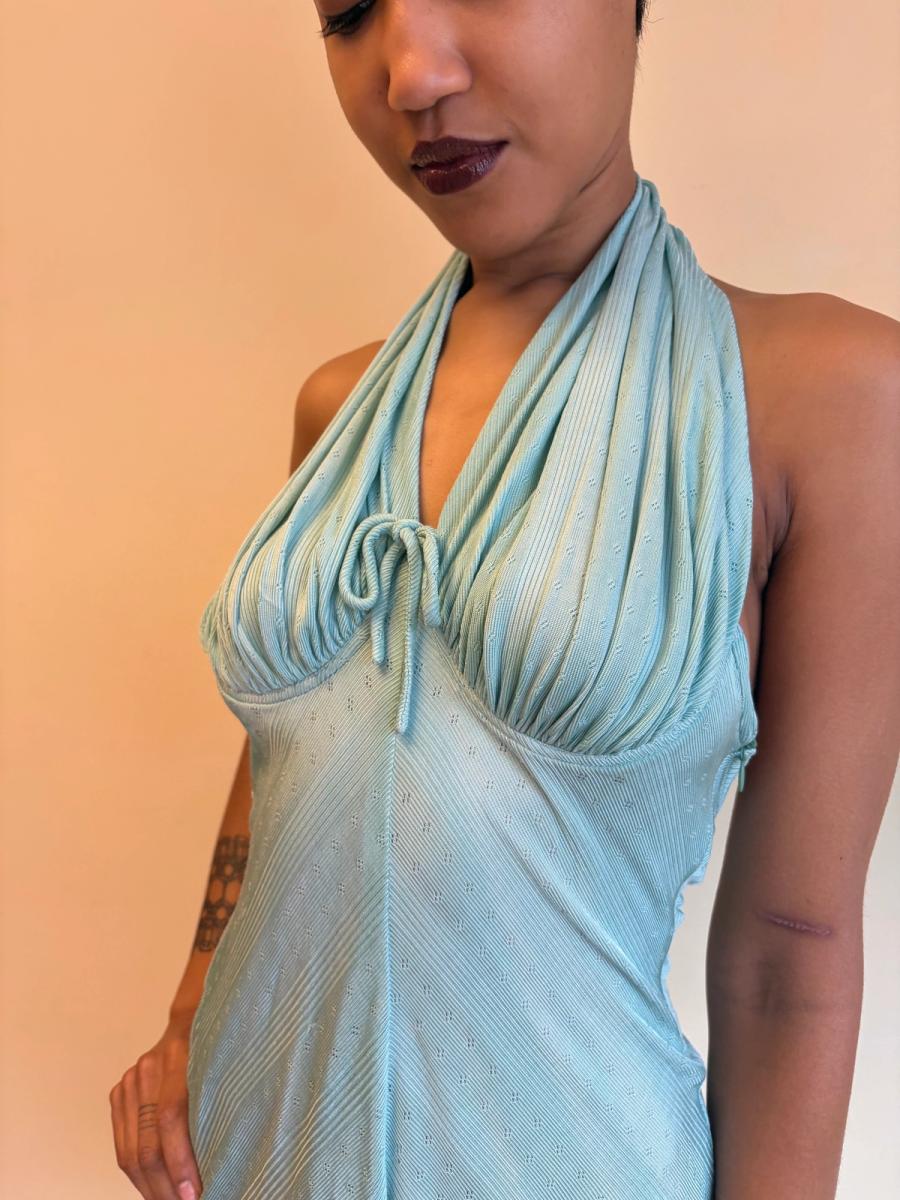 Vintage Chantal Thomass Aqua Halter Romper product image