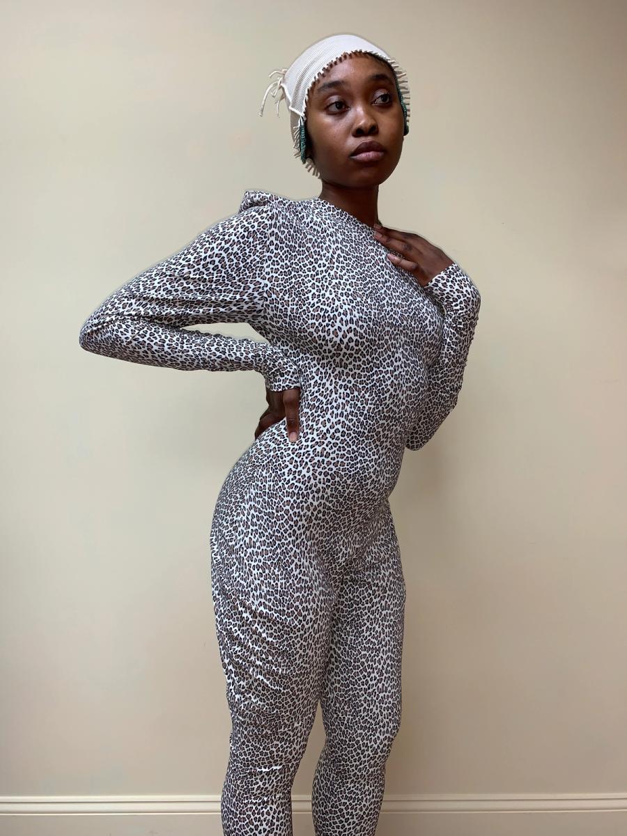 80s Norma Kamali Cheetah Print Bodysuit product image