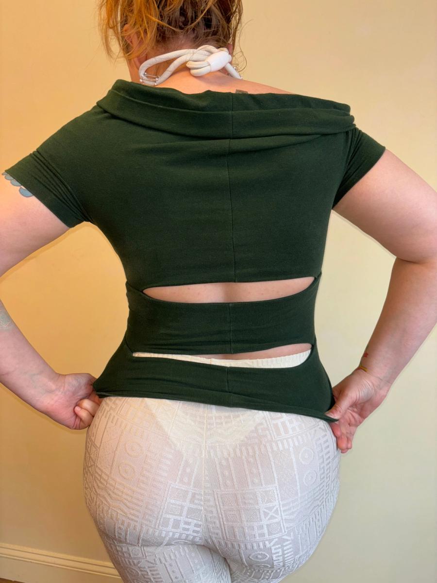 90s Romeo Gigli Green Criss Cross Top product image