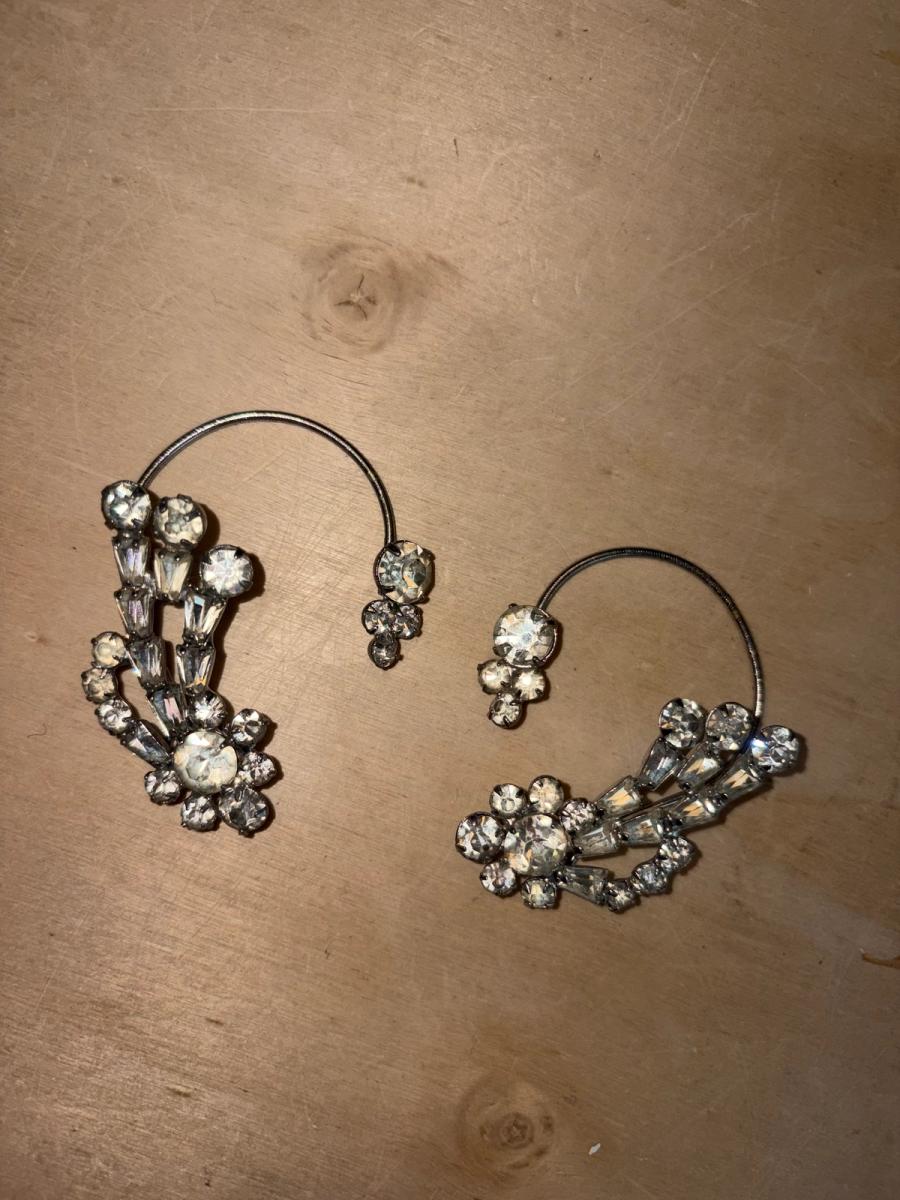 40s or 50s Rhinestone Ear Cuffs product image