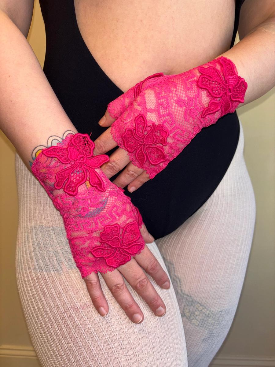 Versace Floral Fingerless Gloves product image
