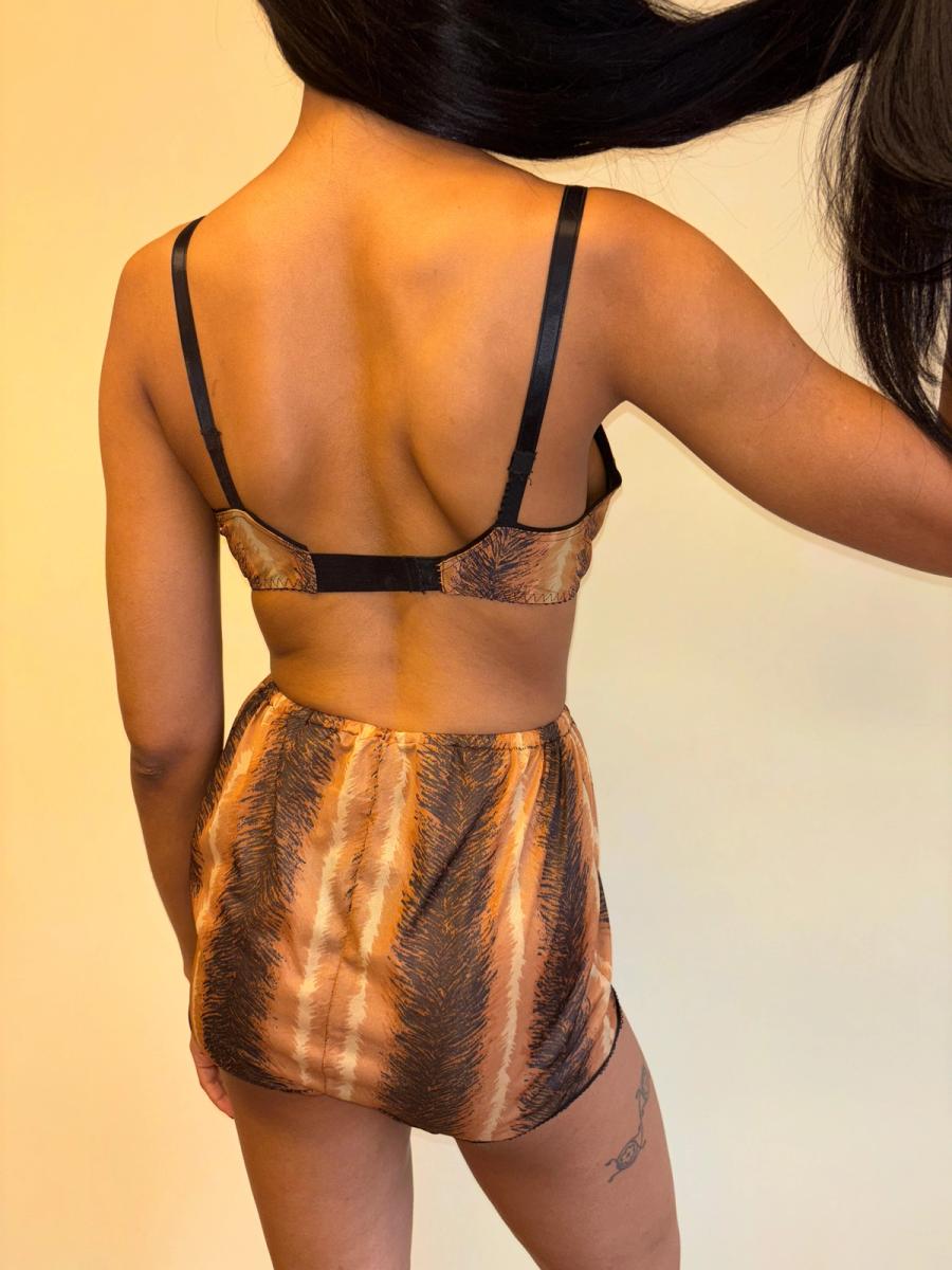 60s or 70s Four Piece Tiger Print Lingerie Set product image