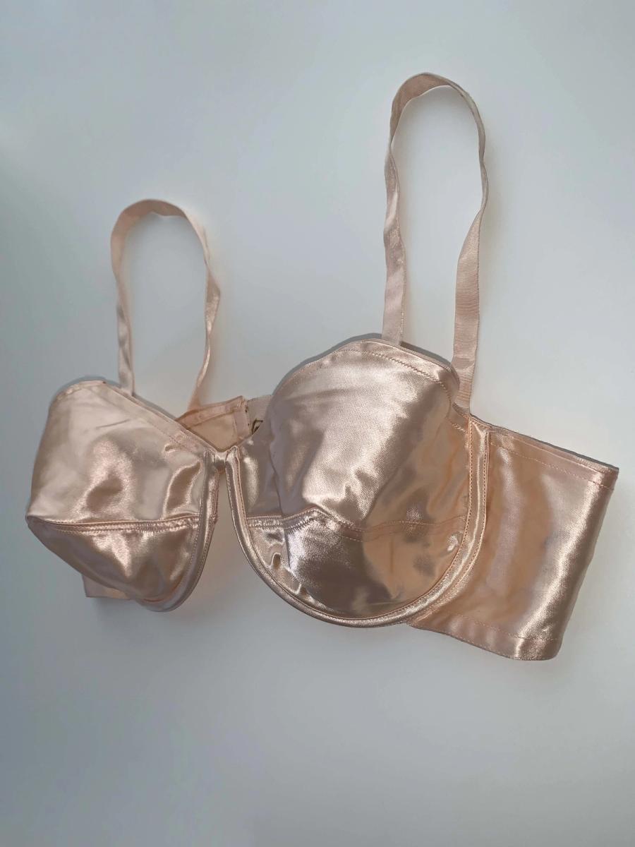 French 50s Pink Satin Bullet Bra product image