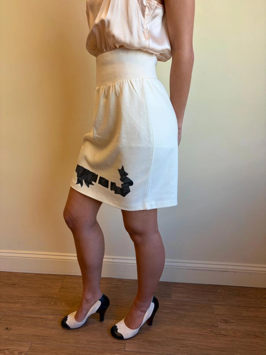 80s Chantal Thomass Trompe L'oeil Ribbon Sweat Skirt product image