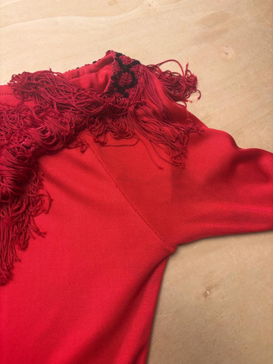 90s Chantal Thomass Red Fringe Dress product image