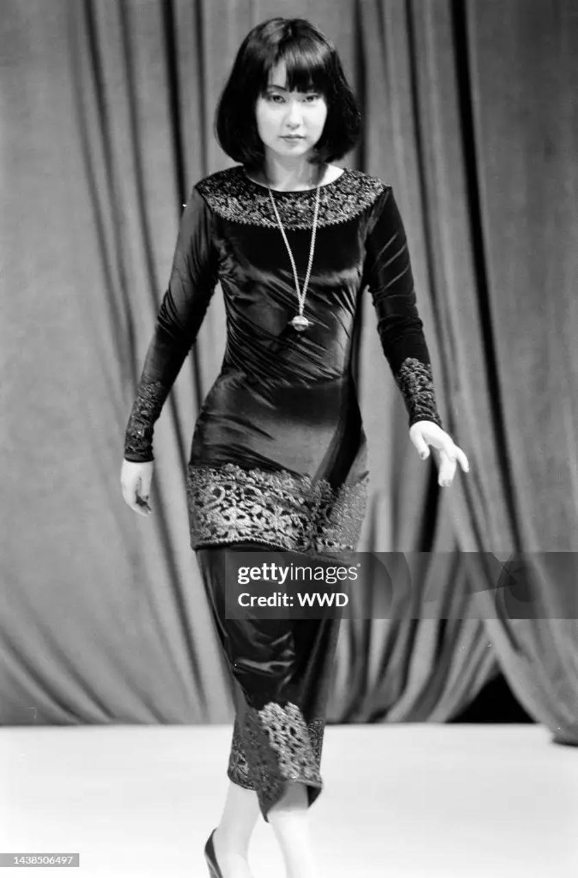 1992 "Always on Camera" Vivienne Westwood Gold Foil Velvet Dress product image