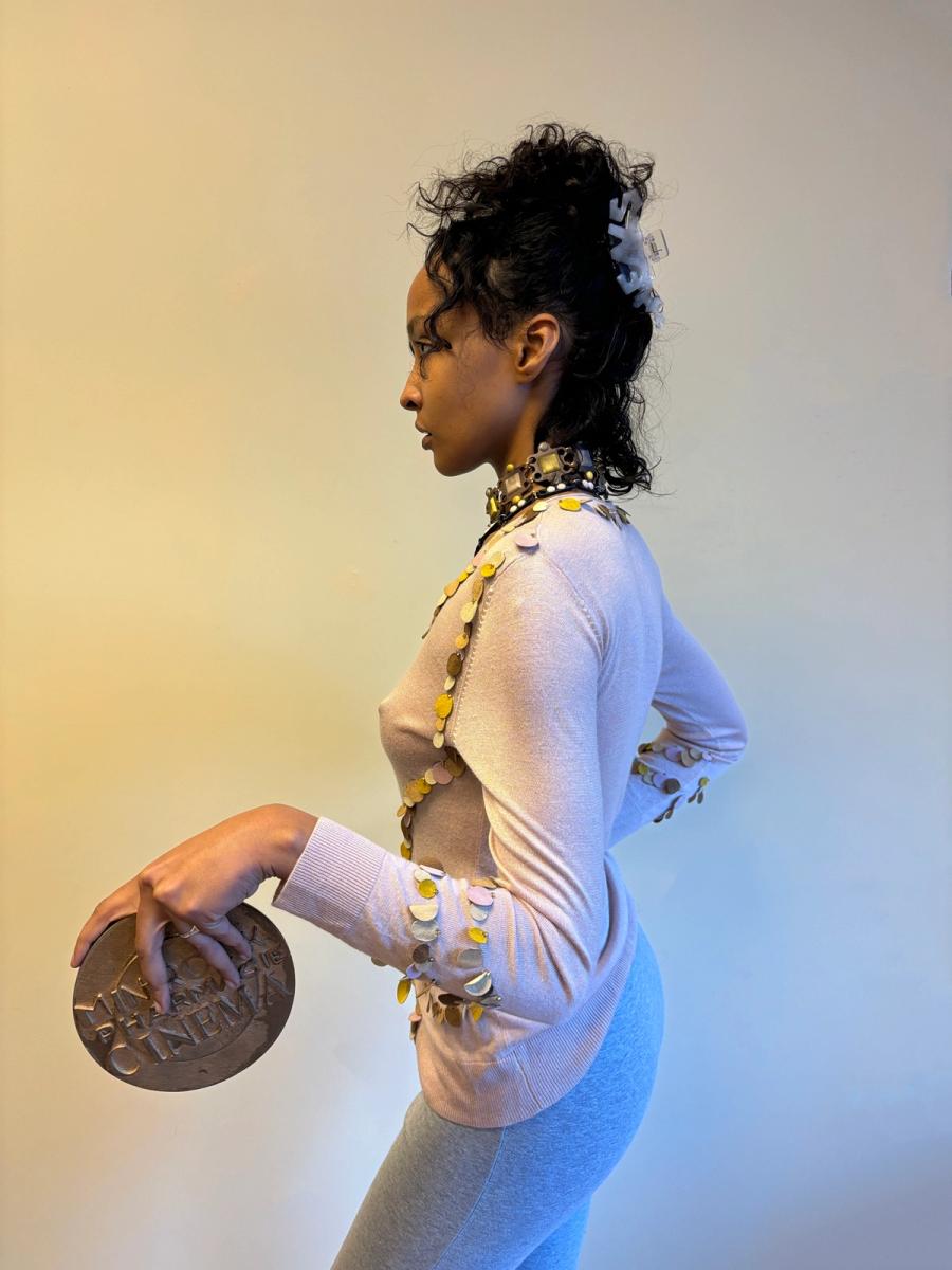 Kyoichi Fujita Silk Cardigan with Suede Pailletes product image