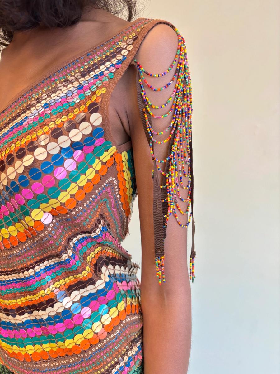 Italian Top with Beaded Sleeves product image