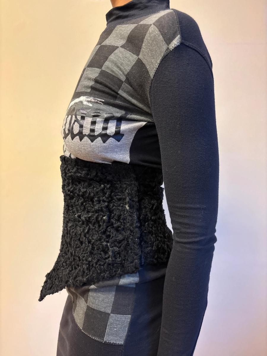 1980s Gibo Gaultier Faux Astrakhan Corset  product image